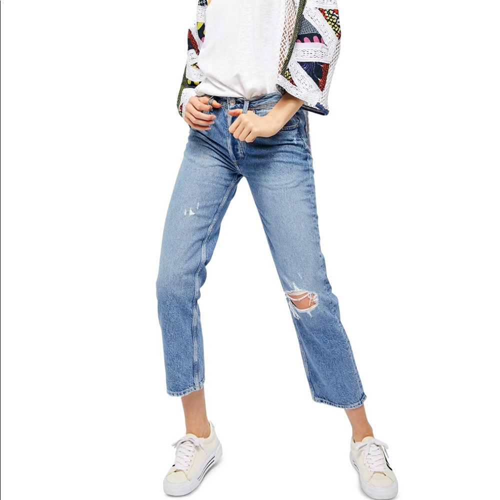 FP High Rise Mom Jeans